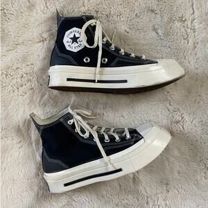 Converse Black Chuck 70 De Luxe Squared Platform High Top Sneakers W 8.5 / M 6.5
